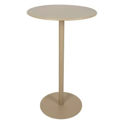 Table haute d'extérieur ronde en acier taupe d60xh100cm - Ajay