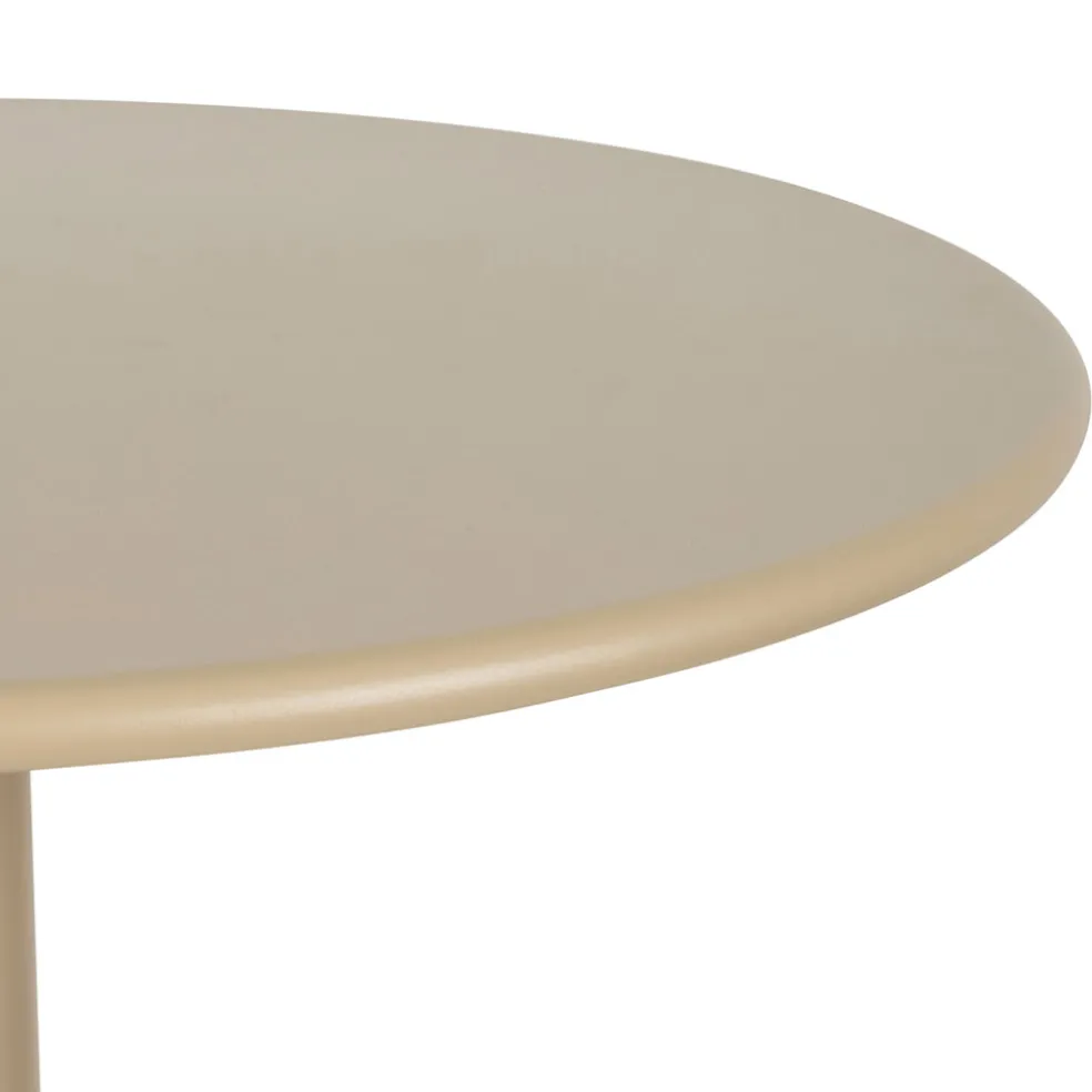 Table haute d'extérieur ronde en acier taupe d60xh100cm - Ajay