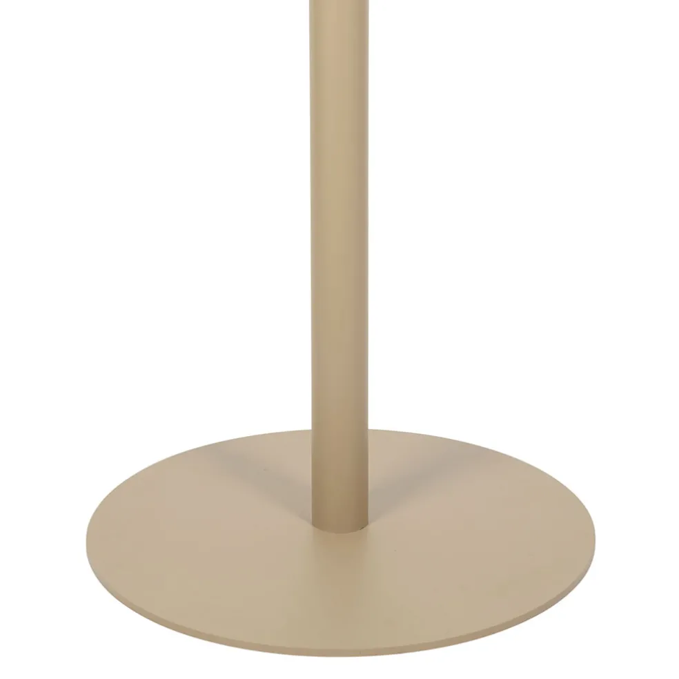 Table haute d'extérieur ronde en acier taupe d60xh100cm - Ajay