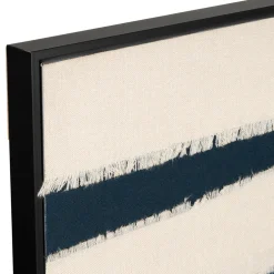 Tableau en toile encadré abstrait écru indigo et noir 83x123cm - Gallery