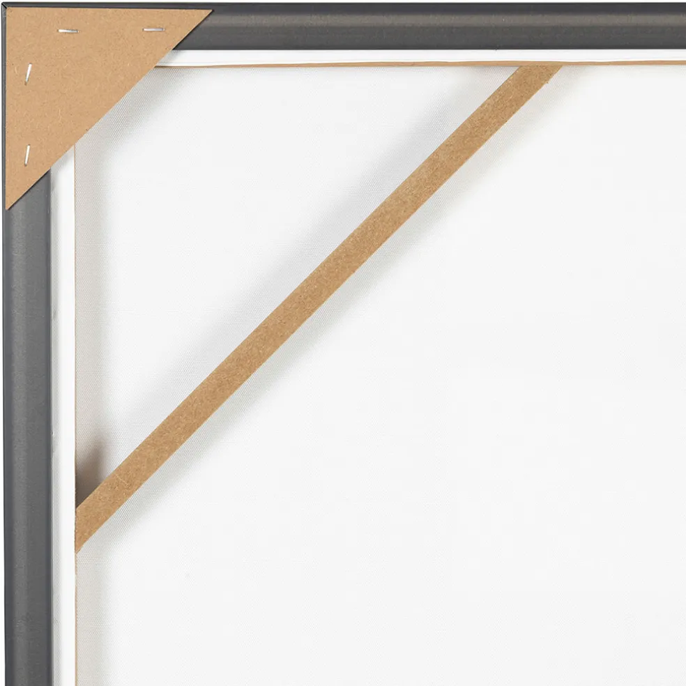 Tableau en toile encadré abstrait écru indigo et noir 83x123cm - Gallery