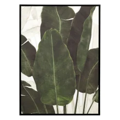 Tableau en toile encadré feuilles kaki 52x72cm - Gallery