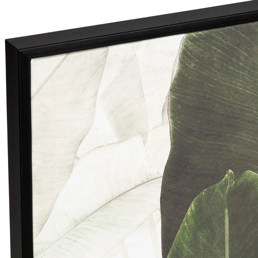 Tableau en toile encadré feuilles kaki 52x72cm - Gallery