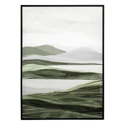 Tableau en toile encadré horizon kaki 52x72cm - Gallery