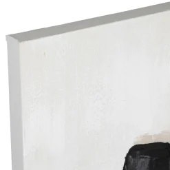 Tableau fleurs en toile et pin noir et doré 100x100cm - Fleurs