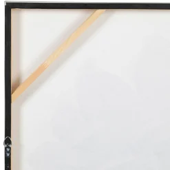 Tableau fleurs en toile et pin noir et doré 100x100cm - Fleurs