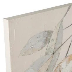 Tableau Neflier en toile gris et beige 100x100cm