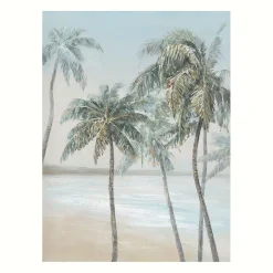 Tableau palmeraie pastel 90x120cm polyester et sapin