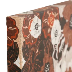 Tableau turban fleuri terra 70x100cm