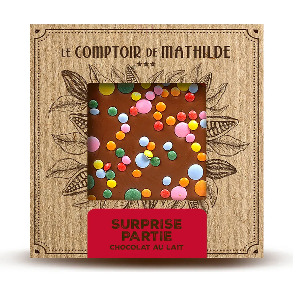 Tablette chocolat au lait surprise partie 80g