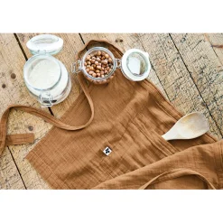 Tablier camel en gaze de coton 45x80cm - Gaia