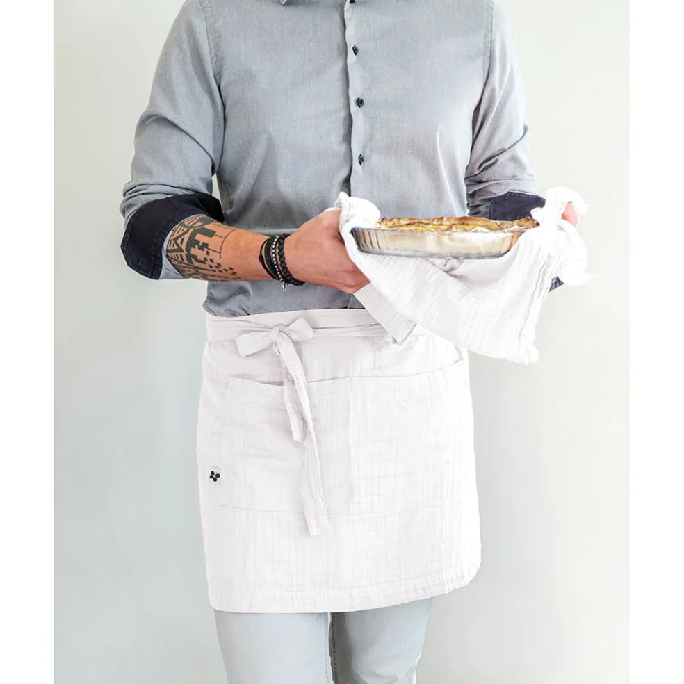 Tablier chantilly en gaze de coton 45x80cm - Gaia