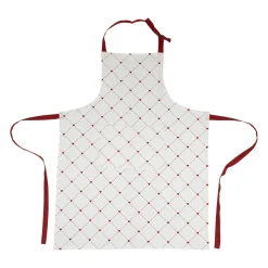Tablier en coton petits cœurs rouge et blanc