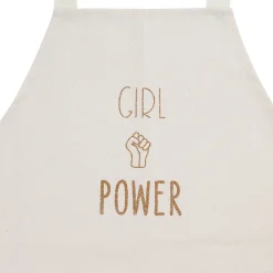 Tablier girl power écru