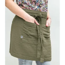 Tablier romarin en gaze de coton 45x80cm - Gaia