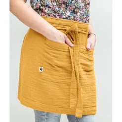 Tablier safran en gaze de coton 45x80cm - Gaia