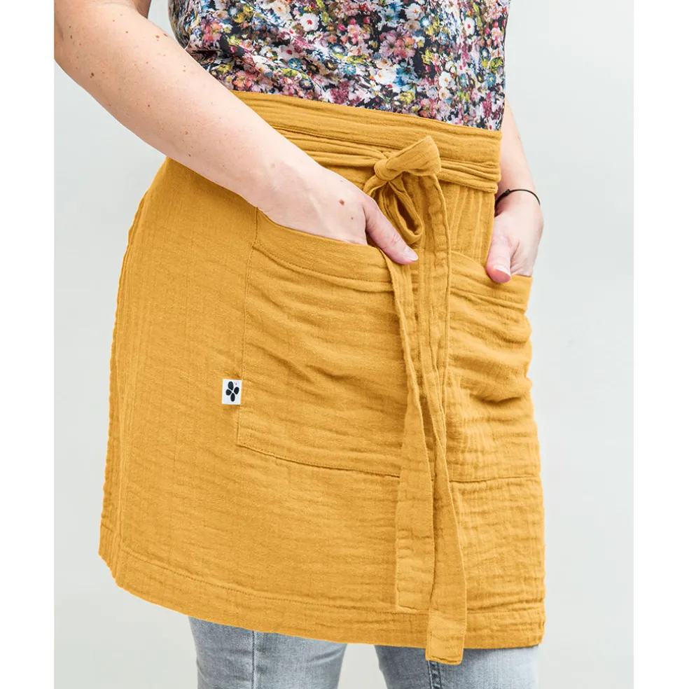 Tablier safran en gaze de coton 45x80cm - Gaia