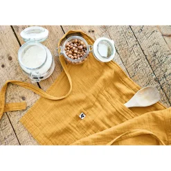 Tablier safran en gaze de coton 45x80cm - Gaia