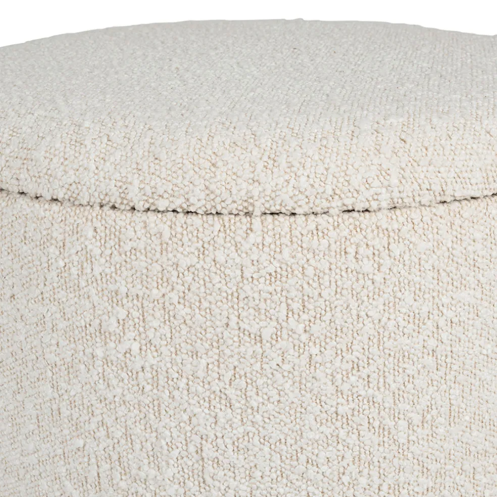 Tabouret coffre en tissu et pin blanc - Alpinia