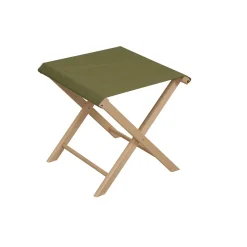 Tabouret d'extérieur pliant en bois et coton vert h42cm - Colors
