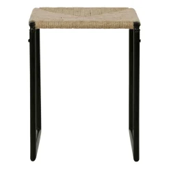 Tabouret en jute naturel et fer noir - madeira