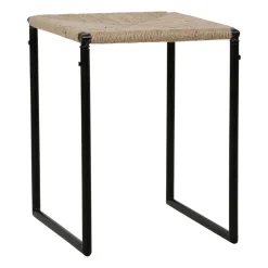 Tabouret en jute naturel et fer noir - madeira
