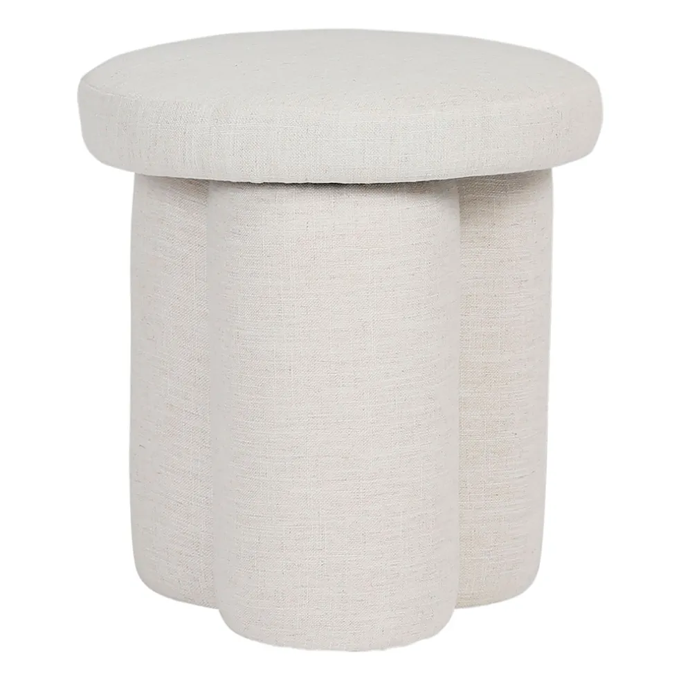 Tabouret en lin écru - Minimal