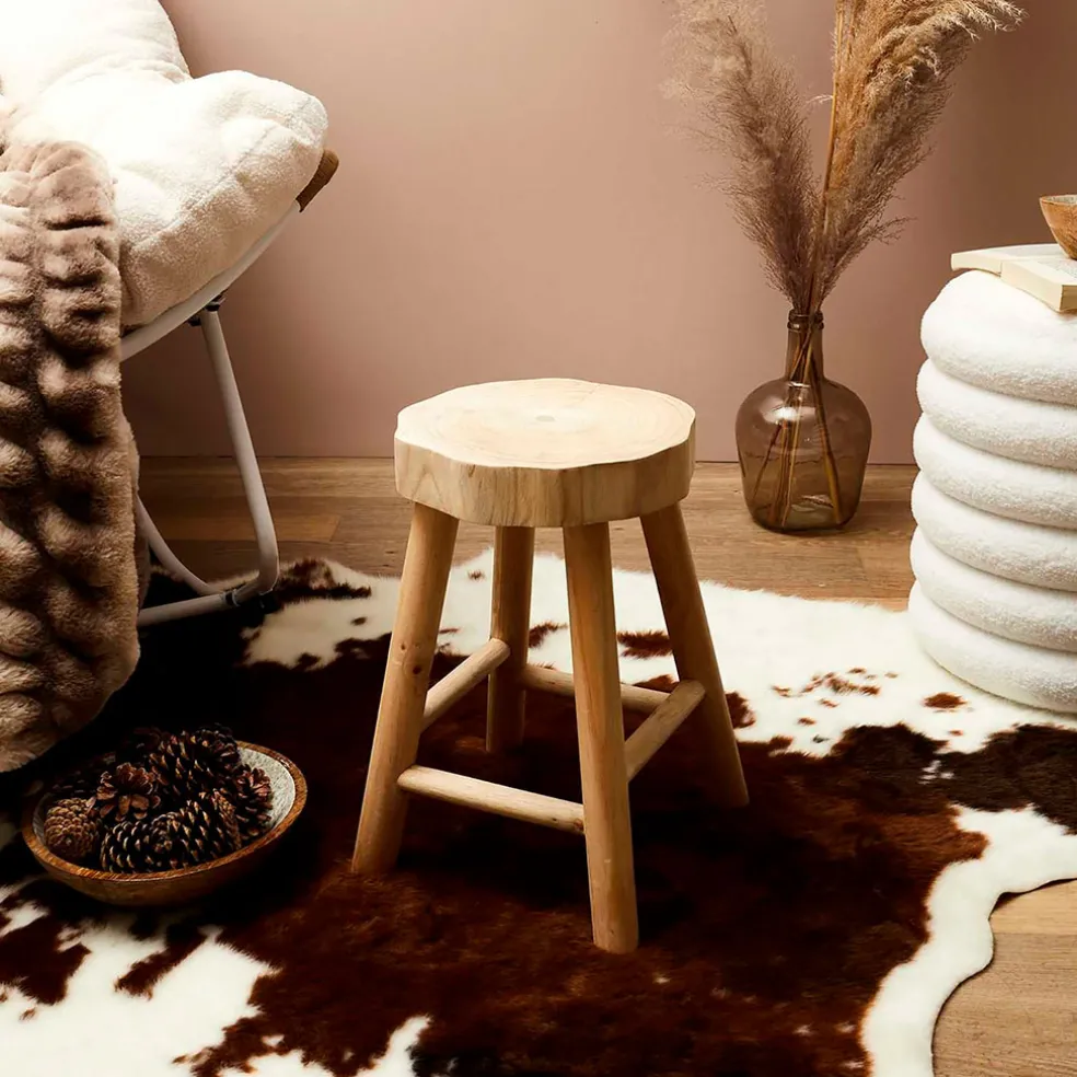 Tabouret en paulownia naturel h40cm - harald