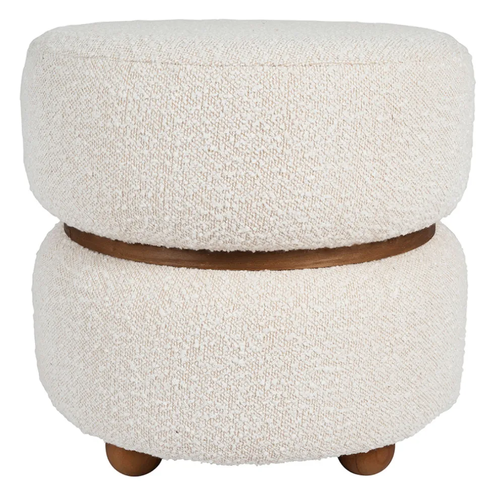 Tabouret en tissu et pin blanc - Alpinia