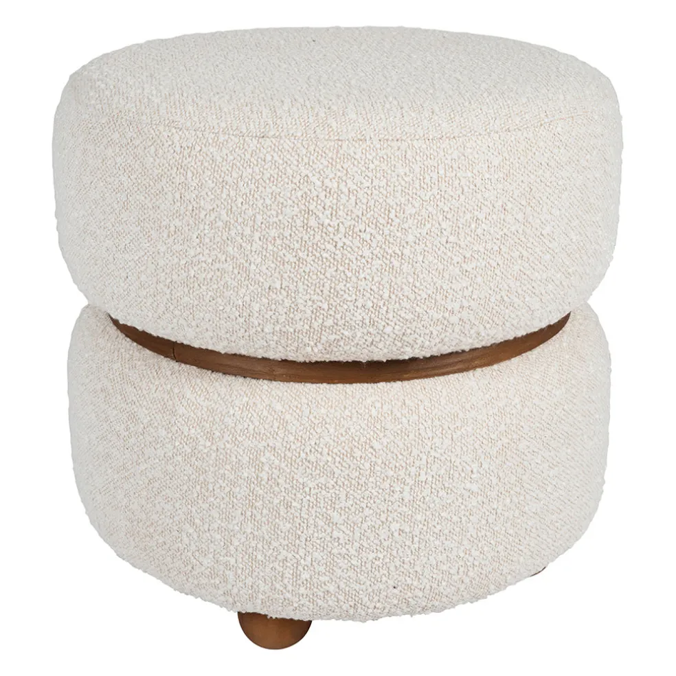 Tabouret en tissu et pin blanc - Alpinia