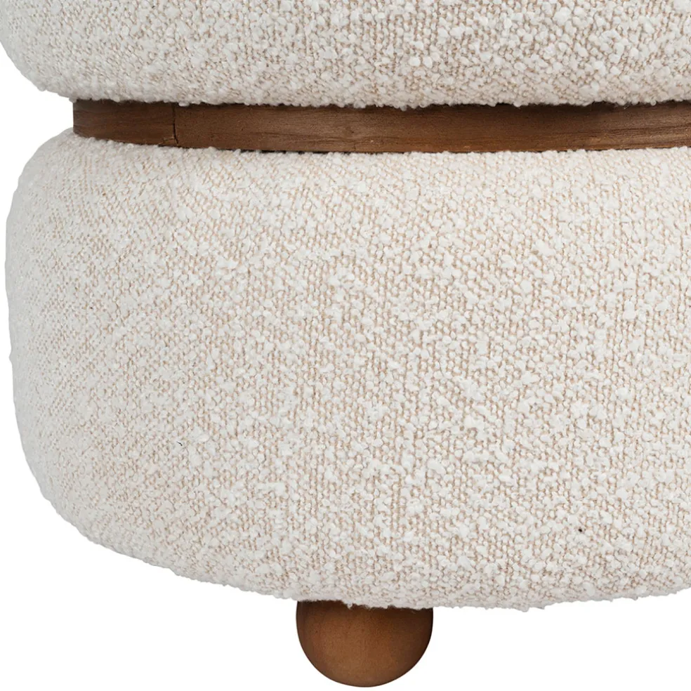 Tabouret en tissu et pin blanc - Alpinia