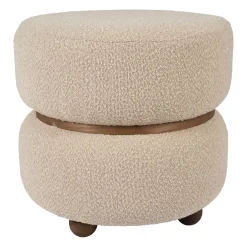 Tabouret en tissu et pin beige - Alpinia