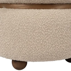 Tabouret en tissu et pin beige - Alpinia