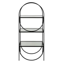 Étagère 3 niveaux en verre et fer noir h120cm - Lernet