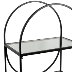 Étagère 3 niveaux en verre et fer noir h120cm - Lernet