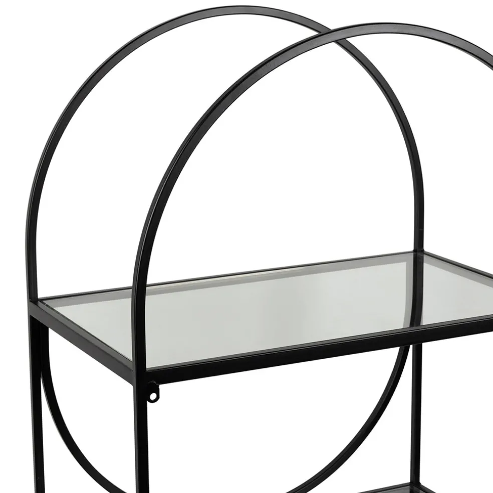 Étagère 3 niveaux en verre et fer noir h120cm - Lernet
