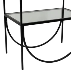 Étagère 3 niveaux en verre et fer noir h120cm - Lernet