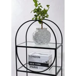 Étagère 3 niveaux en verre et fer noir h120cm - Lernet