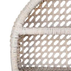 Étagère murale 3 niveaux en rotin blanchi h41cm - Ednna