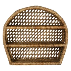 Étagère murale 3 niveaux en rotin brun h41cm - Ednna