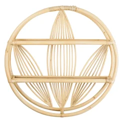 Étagère murale 2 niveaux en rotin naturel d60cm - Gispsy