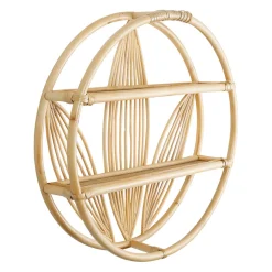 Étagère murale 2 niveaux en rotin naturel d60cm - Gispsy