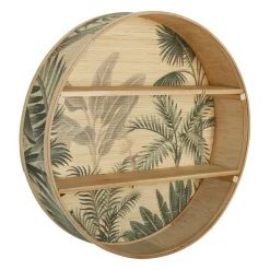 Étagère murale 2 niveaux (x2) en bambou kaki et naturel - Papaye