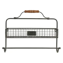 Étagère murale avec dévidoir en fer noir