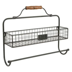 Étagère murale avec dévidoir en fer noir