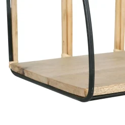 Étagère murale en rotin et fer noir - Monarque