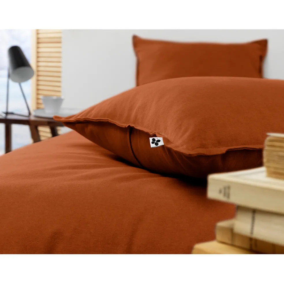 Taie d'oreiller en flanelle tomette 63x63cm - Candice