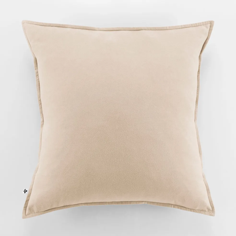Taie d'oreiller en flanelle sable 63x63cm - Candice