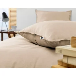 Taie d'oreiller en flanelle sable 63x63cm - Candice