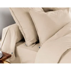 Taie d'oreiller en flanelle sable 63x63cm - Candice